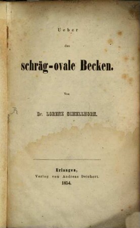 Ueber das schräg-ovale Becken
