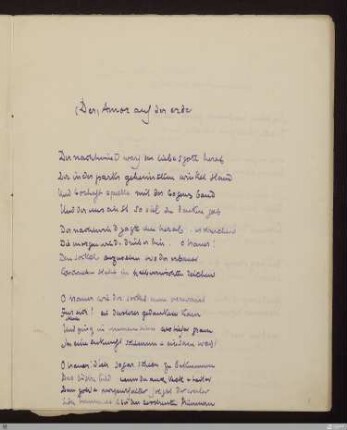 Der Amor auf der erde (Amor auf der Erde) : [SW XVI: keine Sigle]; [SW XVI, S. 15/142] / Paul Verlaine