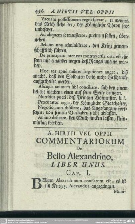 A. Hirtii Vel Oppii Commentariorum De Bello Alexandrino