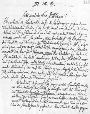 Brief an Josef Moritz Ettlinger