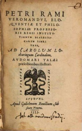 Petri Rami institutionum dialecticarum libri tres