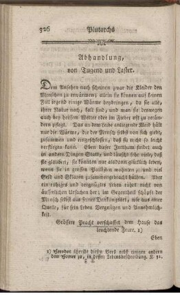 Abhandlung, von Tugend und Laster