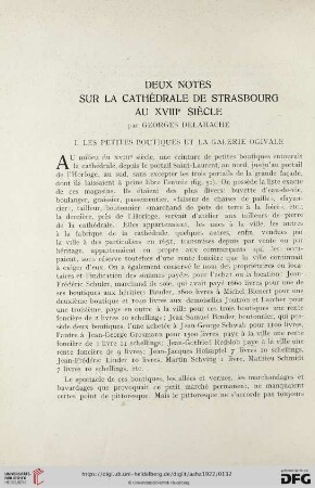 1: Deux notes sur la cathédrale de Strasbourg au XVIII siècle