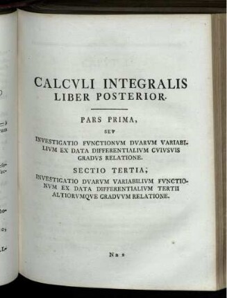 Pars Prima, Sev Investigatio Functionum Duarum Variabium Ex Data Differentialium Cuiusuis Gradus Relatione. Sectio Tertia.