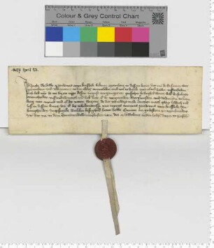 Jutte, Witwe des Pardem vam Knesbeke, bekennt, dass der Lüneburger Rat ihr die zu Ostern [1427] fälligen 25 Mark Lübisch entrichtet habe.