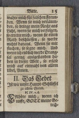II. Das Gebet Ist wie unser Haupt-Schlüssel zu allem Guten.