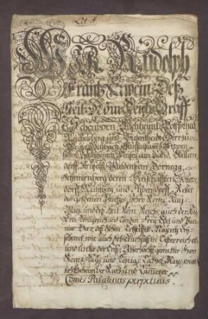 Graf Rudolf Franz Erwein von Schönborn ernennt den Dr. iur. utr. Johann Sigmund Heider zum Hofpfalzgrafen.