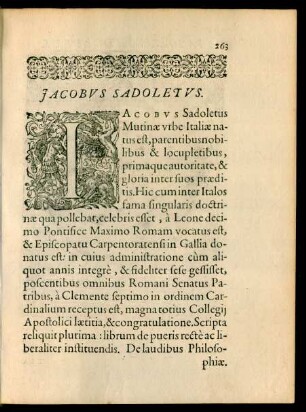 Jacobus Sadoletus.
