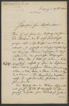 Brief an Friedrich Wilhelm Jähns : 29.10.1864