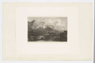 Berglandschaft mit Bach und Büschen, aus: "Radierversuche II"