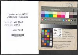 Entnazifizierung Adolf Vilz , geb. 30.06.1887 (Landwirt)