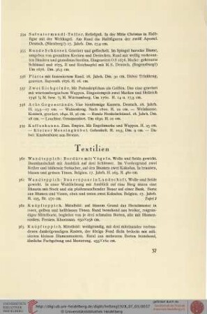 Textilien (Nr. 360-377)