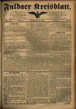 Ausgabe vom Freitag, den 14. Juni 1907.