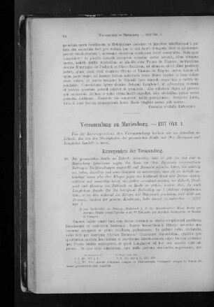 Versammlung zu Marienburg. - 1377 Okt. 1.