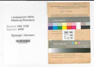 Entnazifizierung Hermann Sprenger , geb. 13.02.1898 (Lehrer)