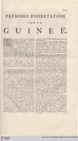 Première dissertation sur la Guinée