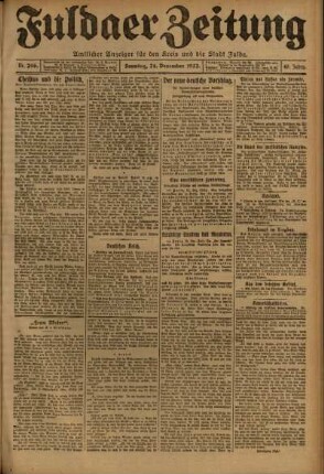 Ausgabe vom Sonntag, den 24. Dezember 1922.