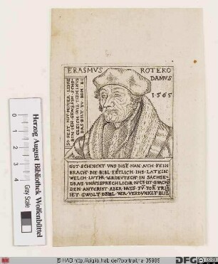 Bildnis Desiderius Erasmus, gen. Erasmus von Rotterdam