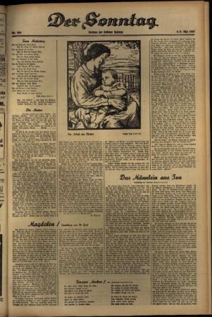Vierte Ausgabe vom Sonntag, den 09. Mai 1937.