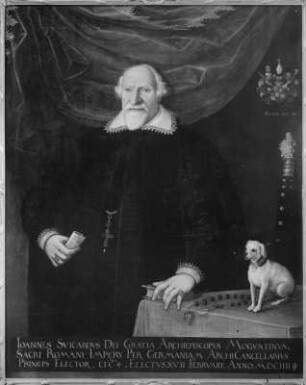 Johann Schweikard von Kronberg, Erzbischof und Kurfürst von Mainz mit Hündchen