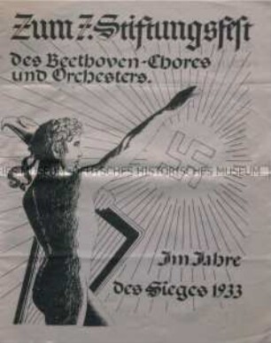 Hektografierte Festschrift mit zahlreichen Zeichnungen zum 7. Stiftungsfest des Beethoven-Chores und Orchester