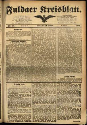 Ausgabe vom Freitag, den 21. Februar 1908.