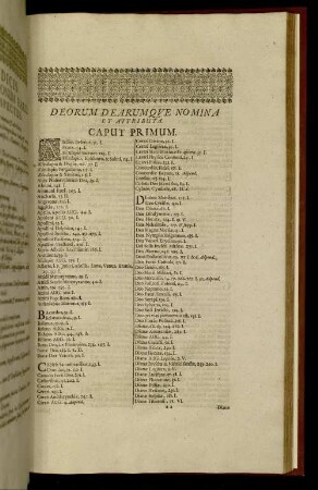 Deorum Dearumque Nomina Et Attributa. Caput Primum
