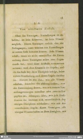 §. 5. Vom mittelbaren Einfluss
