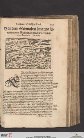 Von dem Schwaben land vnd seinen fürnemen Stetten vnd Fläcken / Herrschafften vnd Fruchtbarkeit