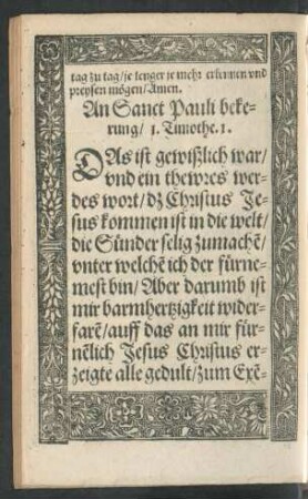 An Sanct Pauli bekerung ...