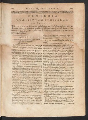 Centuria Quaestionum Ethicarum.