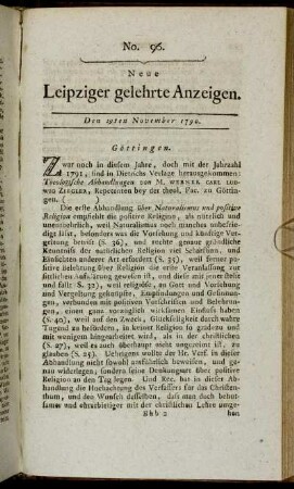 No. 96. Den 29ten November 1790.