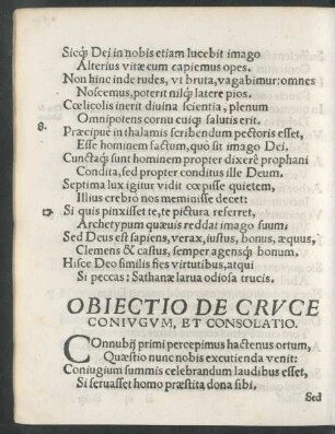 Obiectio De Cruce Coniugum, Et Consolatio.