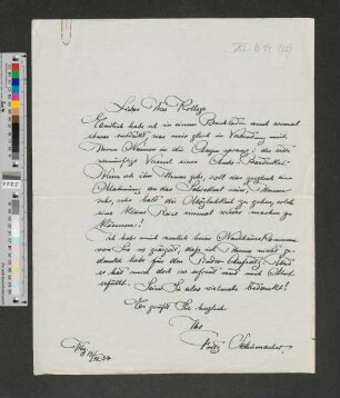 Brief an [Gustav Oelsner]