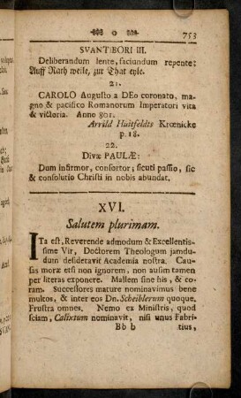 753-760, XVI. Salutem plurimam