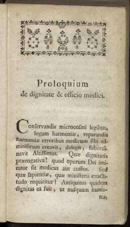 Proloquium de dignitate & officio medici.