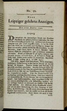 No. 50. Den 21ten Junius 1790.