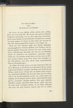Die Fahrt ins Blaue oder: Die Fahrt ins rote Paradies