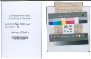 Entnazifizierung Wilhelm Keining , geb. (Konrektor)