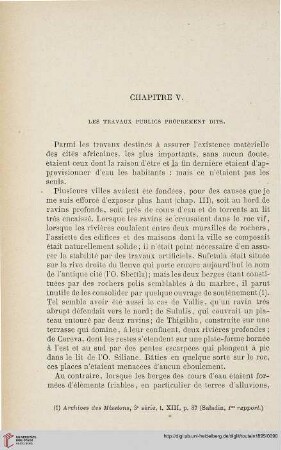 Chapitre V: Les travaux publics proprement dits