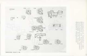 Wohnbauten für Gastarbeiter, Berlin-Kreuzberg (Diplomarbeit bei Willy Kreuer): Grundrisse Keller und Obergeschosse 1:200