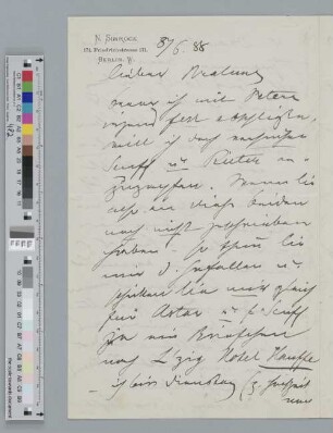 Brief an Johannes Brahms