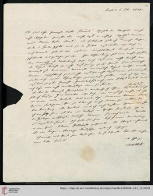 Korrespondenz Wilhelm Martin Leberecht de Wette / Carl Ullmann: Brief von Wilhelm Martin Leberecht de Wette an Carl Ullmann