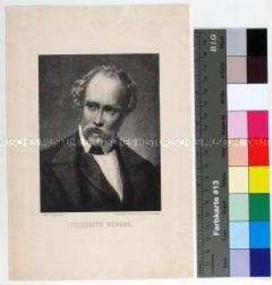 Porträt des Dramatikers und Lyrikers Friedrich Hebbel nach einem Gemälde von Carl Rahl (1851)