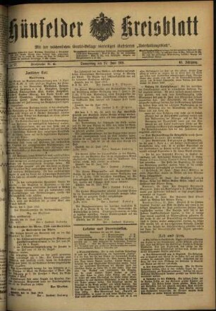 Ausgabe vom Donnerstag, den 27. Juni 1918.