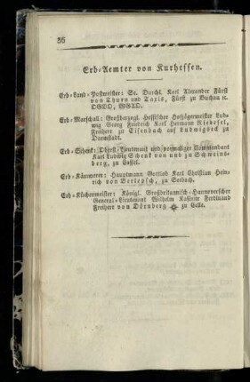 Erb-Aemter von Kurhessen