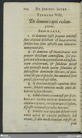 Titulus VIII. De domini capti redemptione