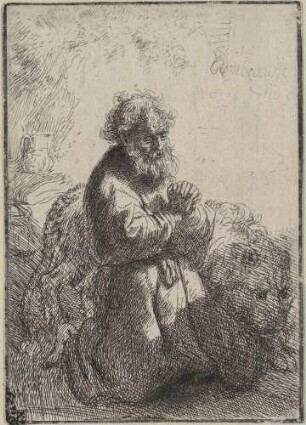 Der heilige Hieronymus, kniend im Gebet