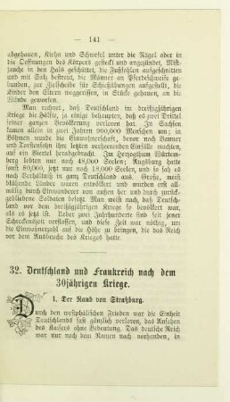 32. Deutschland und Frankreich nach dem 30jährigen Kriege