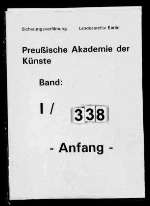 Geheimes Journal der Königlichen Akademie der Künste